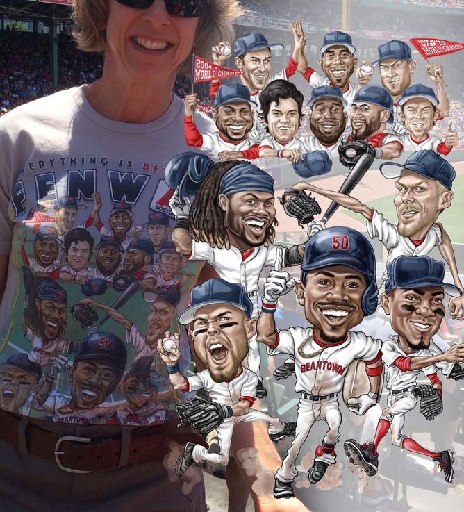 Everything is Bettah at Fenway Boston Red Sox Team Caricature
